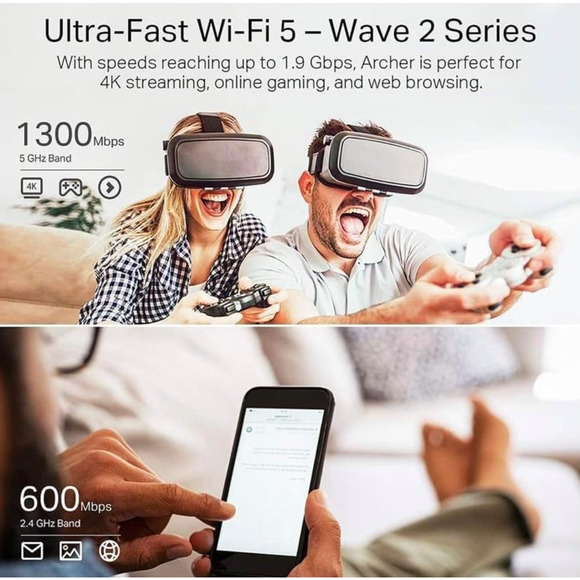 TP-Link Smart WiFi Router AC1900 (Archer A8) Dual Band MU-MIMO Wireless - Picture 2 of 5